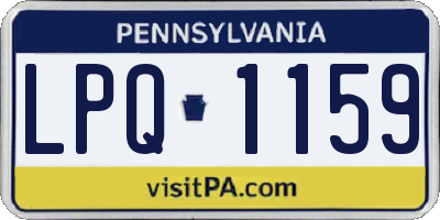 PA license plate LPQ1159