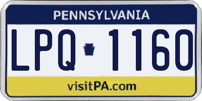PA license plate LPQ1160