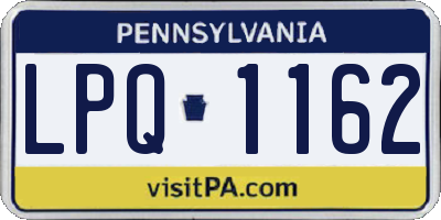 PA license plate LPQ1162