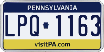 PA license plate LPQ1163