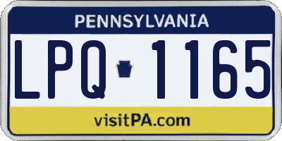 PA license plate LPQ1165