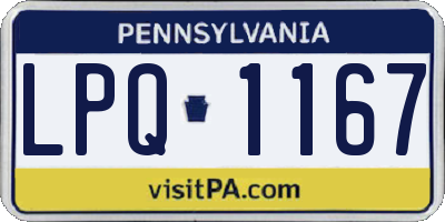 PA license plate LPQ1167