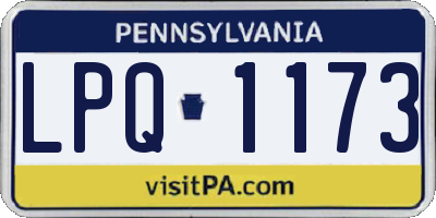 PA license plate LPQ1173