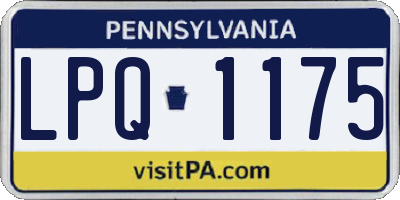 PA license plate LPQ1175
