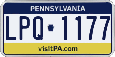 PA license plate LPQ1177