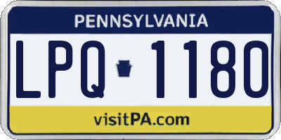 PA license plate LPQ1180