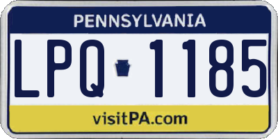 PA license plate LPQ1185