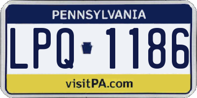 PA license plate LPQ1186