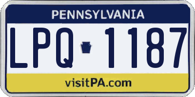 PA license plate LPQ1187