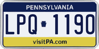 PA license plate LPQ1190