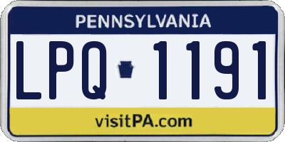 PA license plate LPQ1191