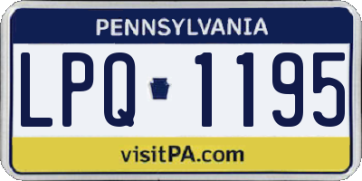 PA license plate LPQ1195