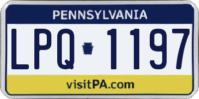 PA license plate LPQ1197
