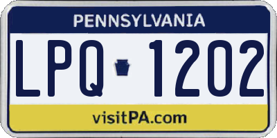 PA license plate LPQ1202