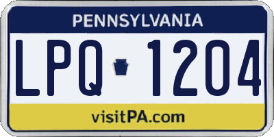 PA license plate LPQ1204