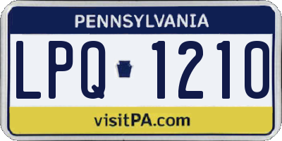 PA license plate LPQ1210