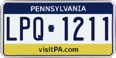PA license plate LPQ1211
