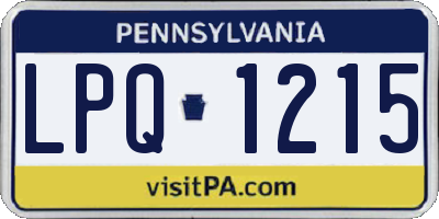 PA license plate LPQ1215