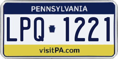 PA license plate LPQ1221
