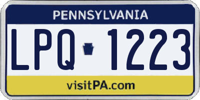 PA license plate LPQ1223
