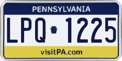 PA license plate LPQ1225