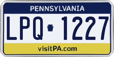 PA license plate LPQ1227