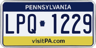 PA license plate LPQ1229