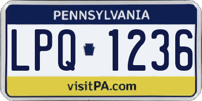 PA license plate LPQ1236