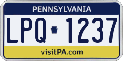 PA license plate LPQ1237