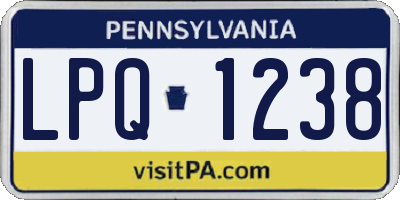 PA license plate LPQ1238