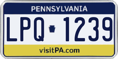 PA license plate LPQ1239