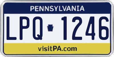 PA license plate LPQ1246