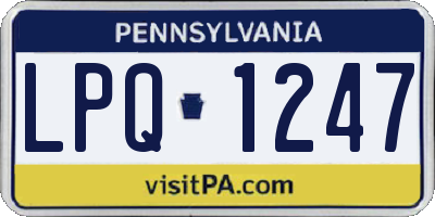 PA license plate LPQ1247
