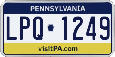 PA license plate LPQ1249