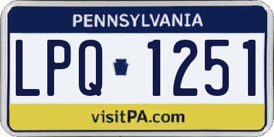 PA license plate LPQ1251