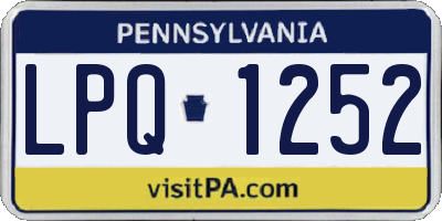 PA license plate LPQ1252