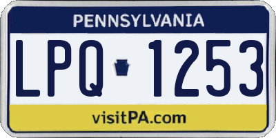 PA license plate LPQ1253