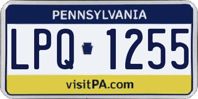 PA license plate LPQ1255