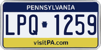 PA license plate LPQ1259