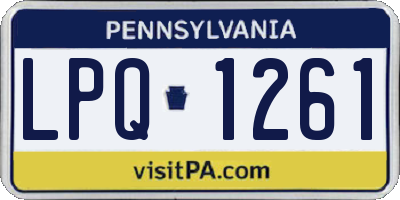 PA license plate LPQ1261