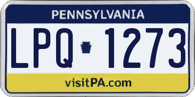 PA license plate LPQ1273