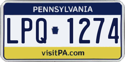 PA license plate LPQ1274