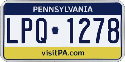 PA license plate LPQ1278