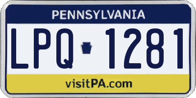 PA license plate LPQ1281