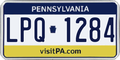 PA license plate LPQ1284