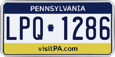 PA license plate LPQ1286