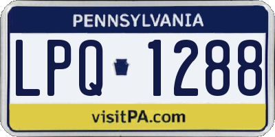 PA license plate LPQ1288