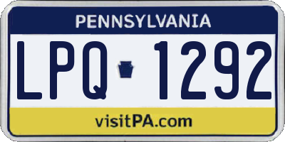 PA license plate LPQ1292