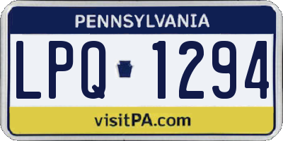 PA license plate LPQ1294