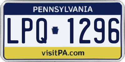PA license plate LPQ1296